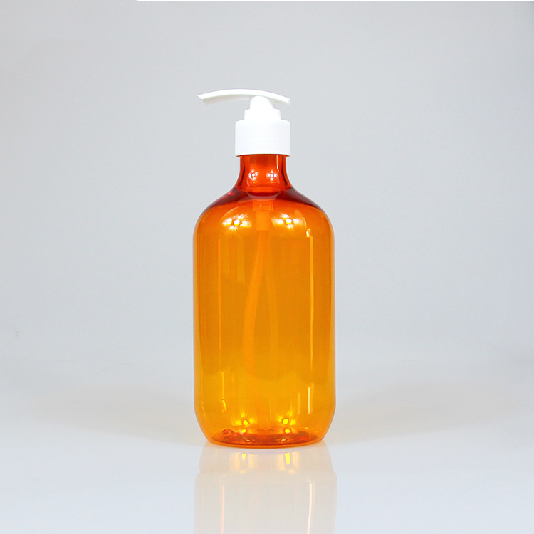 500ml clear PET plastic juice bottle with cap 300 ml Mouthwash Liquid Cleaning Agent Bottle with label Shampoo pump bottle