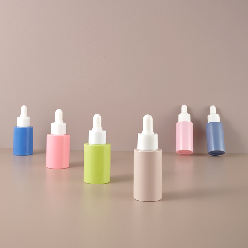 empty pet plastic clear frosted push top squeeze skincare dropper bottle packaging 30ml 50ml 60ml 120ml with box customize