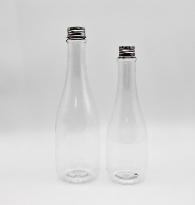 500ml Unique PET Plastic Juice Beverage Soda Bottle 16 oz With Tamper Proof Caps Aluminum Transparent 350ml Wine Beer bottles