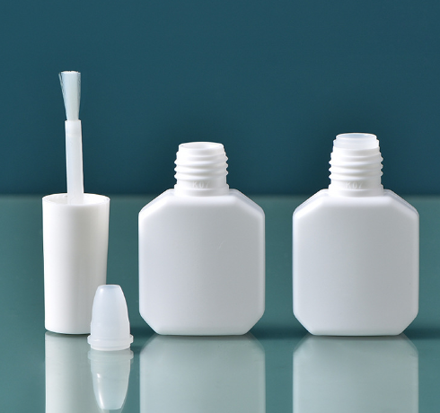 15ml White  Matte Nail Polish Bottle with cap brush HDPE Chemical Plastic Petrol Bottle with Spout