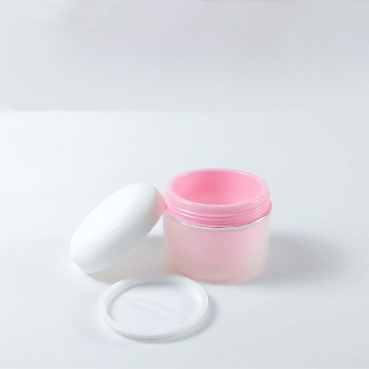30g 50g 100g 150g Plastic Double Wall pp Jar 50ml Frost Matte Pink Face Cream Jar with Dome Lids for Cosmetic SkinCare Container