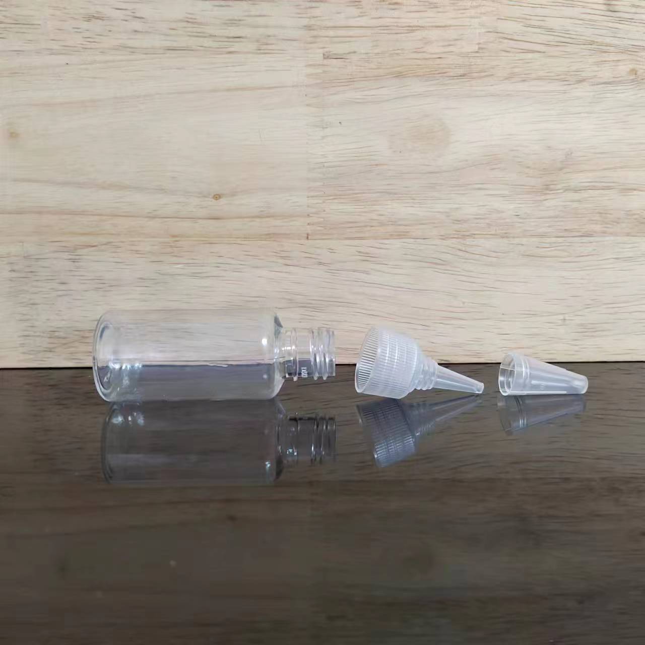 5ml-100ml Transparent plastic bottle with nozzle cap Beauty Salon Hair Oil Squeeze Bottles
