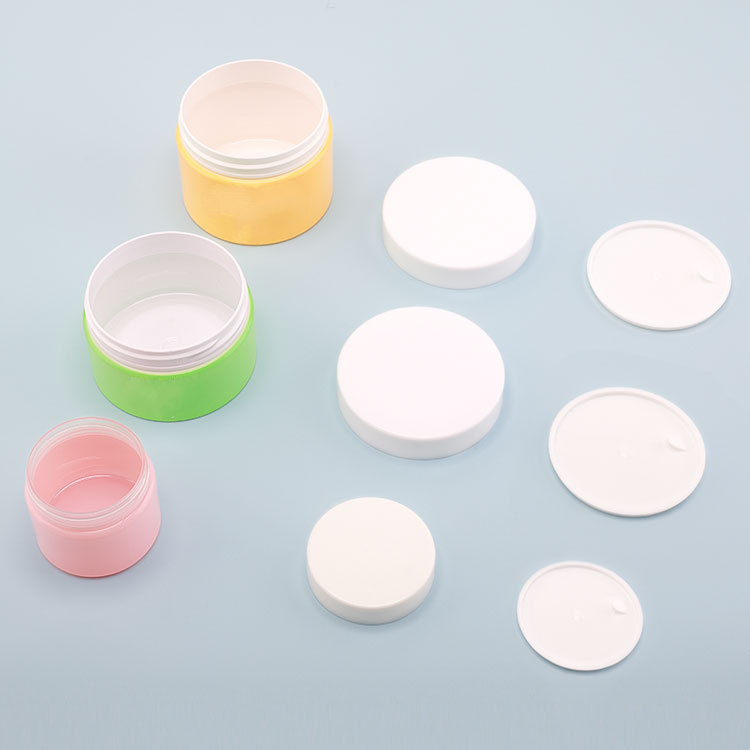Pink Yellow Body Butter wide mouth screw cap plastic masque jar 50g 100 150 g PET makeup Bottle cream jar with lid gasket