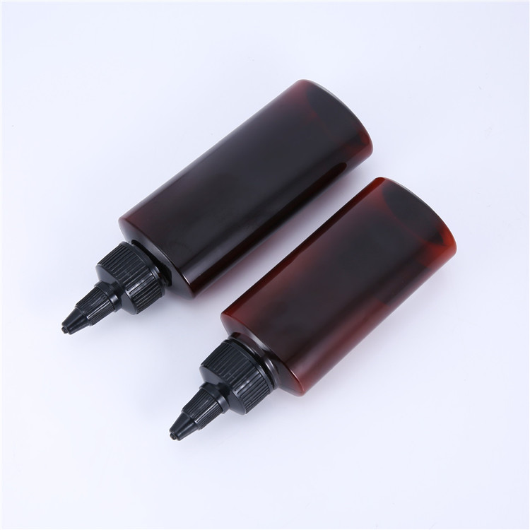 BPA Free 250ml 8oz Amber Brown Plastic PET Bottles Shampoo Body Lotion Hand Wash Bottles Squeeze Oblong Flat Oval Bottles