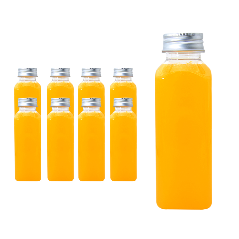 Custom 250ml 350ml 400ml 500ml Smoothies Bottles Beverage drinks bottle 4 Oz 8 oz 16oz PET Plastic Juice Bottles with label logo