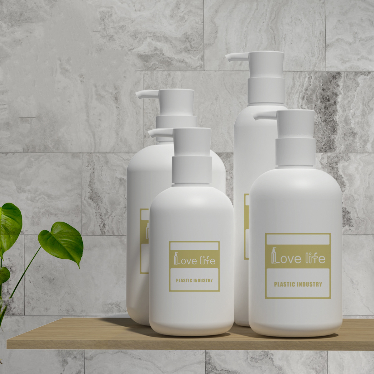 Luxury Blue Amber Color 200ml 250ml 300ml 400ml 500ml lotion Shampoo body wash face cleanser bottle with White Pump Dispenser