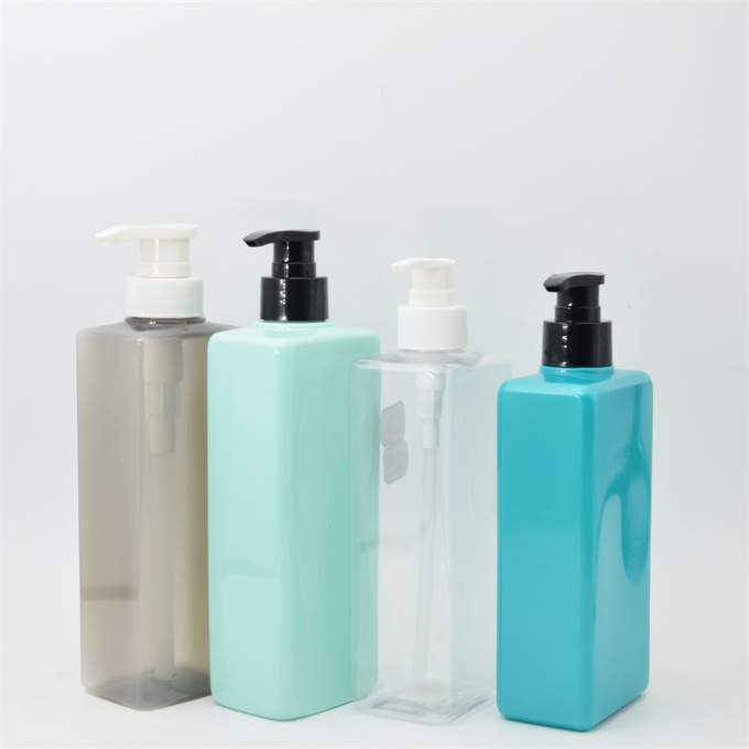 Custom matt frosted Flat Square Shampoo Shower Gel Bottle Empty 200ml 300ml Luxury Black Lotion Bottle