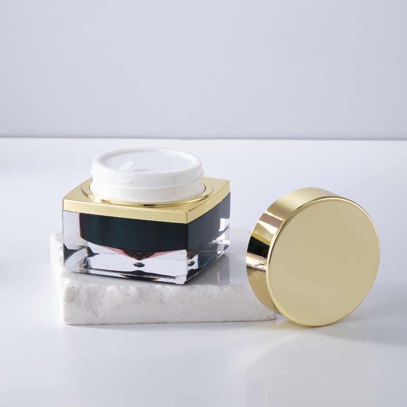 High-end Gold Silver Top Cap Acrylic Cosmetic Bottle Jar Set 30ml 50ml Lotion Serum Pump Spray Bottle Moisturizer Cream Jar