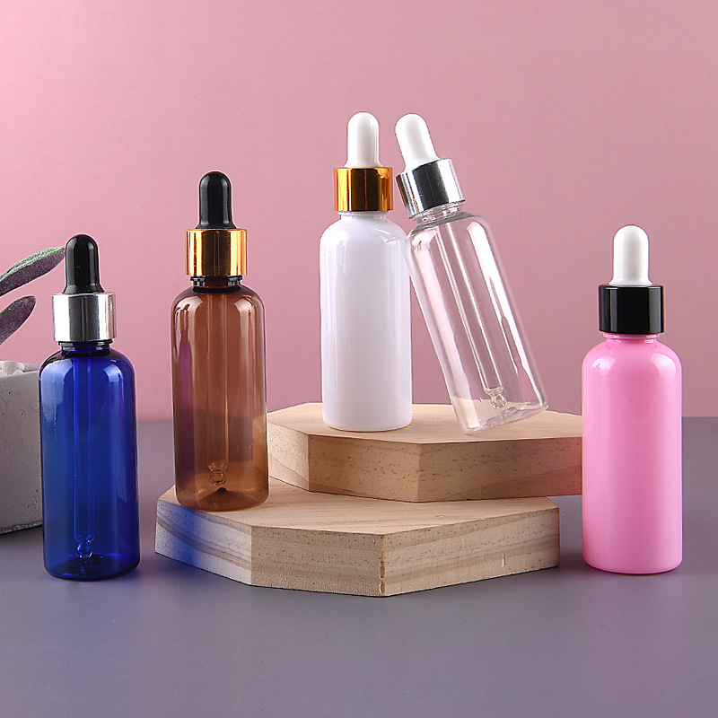 30ml 40ml 50ml 60ml 80ml PET Plastic Shampoo Lotion Bottle With Flip Cap Pump Spray Transparent White Color Dropper Bottle
