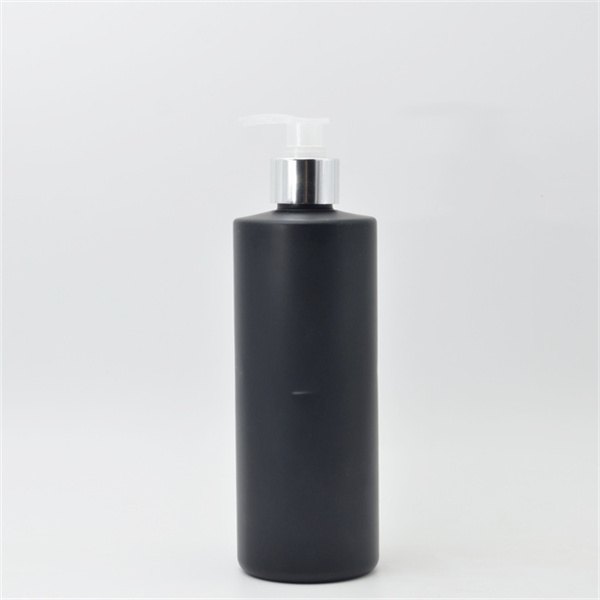 300ml 500ml Matt Black Cap Cosmetics Packaging Frosted Lotion Set plastic Bottle With Serum Pump Sprayer