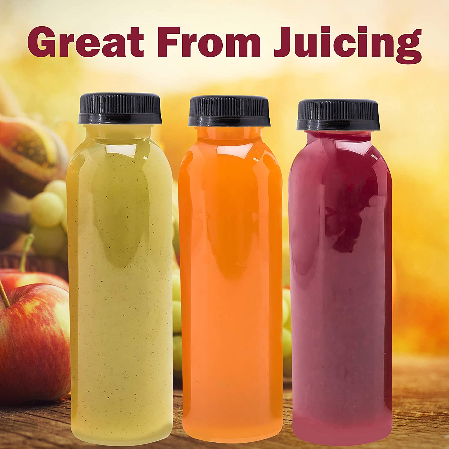 Empty Plastic beverage drinks Bottles with Lid Cap Straw custom Logo label 250ml 500ml 1 liter juice bottle for business