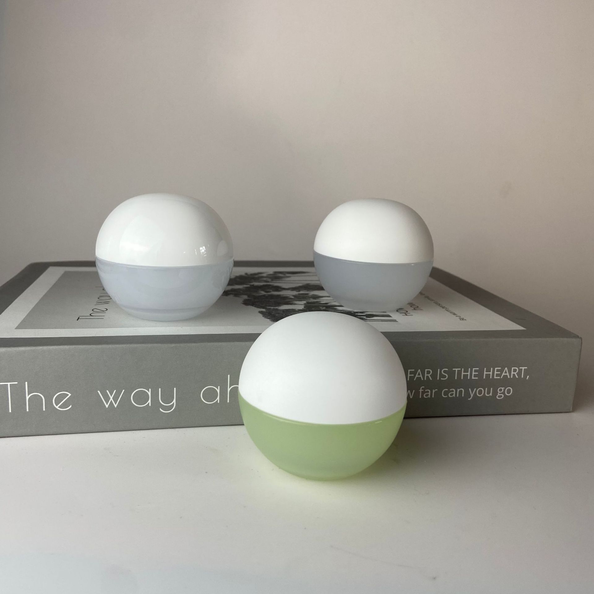30g 50g custom logo Empty PP Plastic Ball shape Cosmetic Cream Jar cosmetic face cream jars