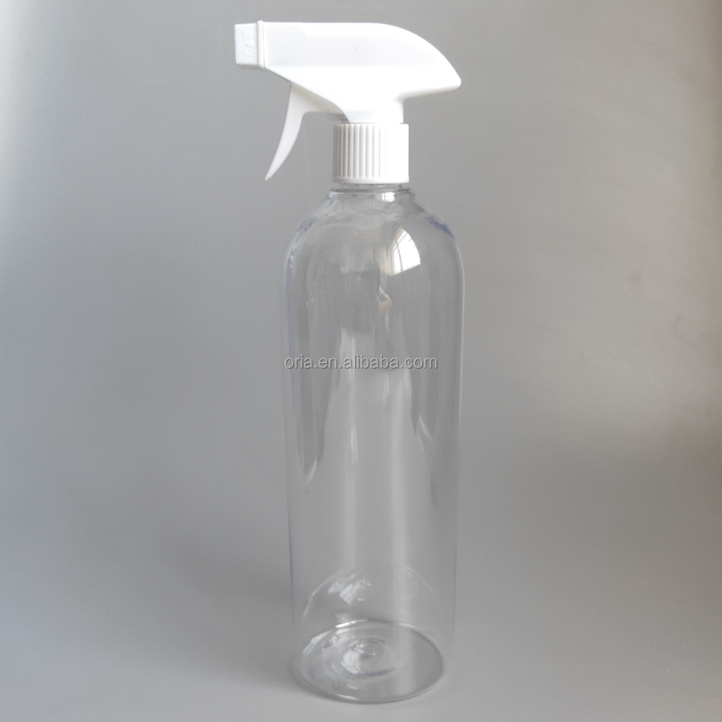 Wholesale Color 500ml 16oz round plastic Black trigger spray bottle sprayer bottle kitchen toilet cleaning spray bottle