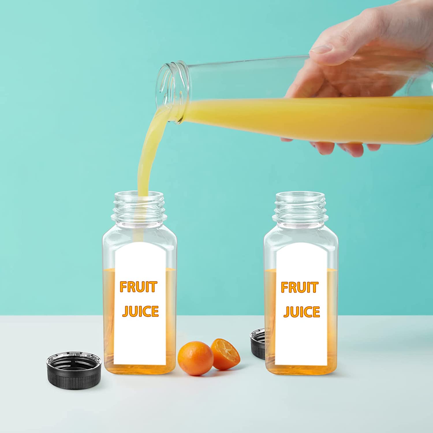 Wholesale Custom 8oz 16oz 250ml 500ml BPA free Empty PET Plastic Juice Bottle With Tamper Proof Caps lids for Soft drinks