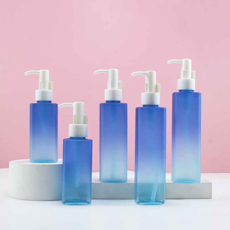 Luxury Cosmetic bottle packaging 120ml 4oz Plastic White Lotion Bottle 100ml With Pump Red pink lotion pump bottle