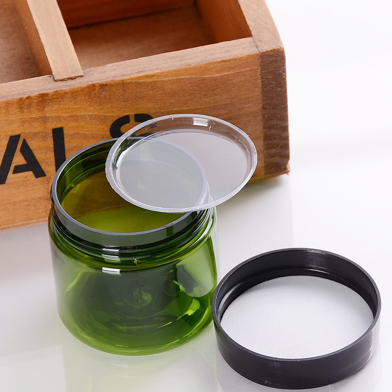 Wholesale Green Scrub Jar Cream Oil Jar 2oz 50g/50 ml PET Green Jars with Lids Hair Gel Skincare Cosmetic Packaging Containers
