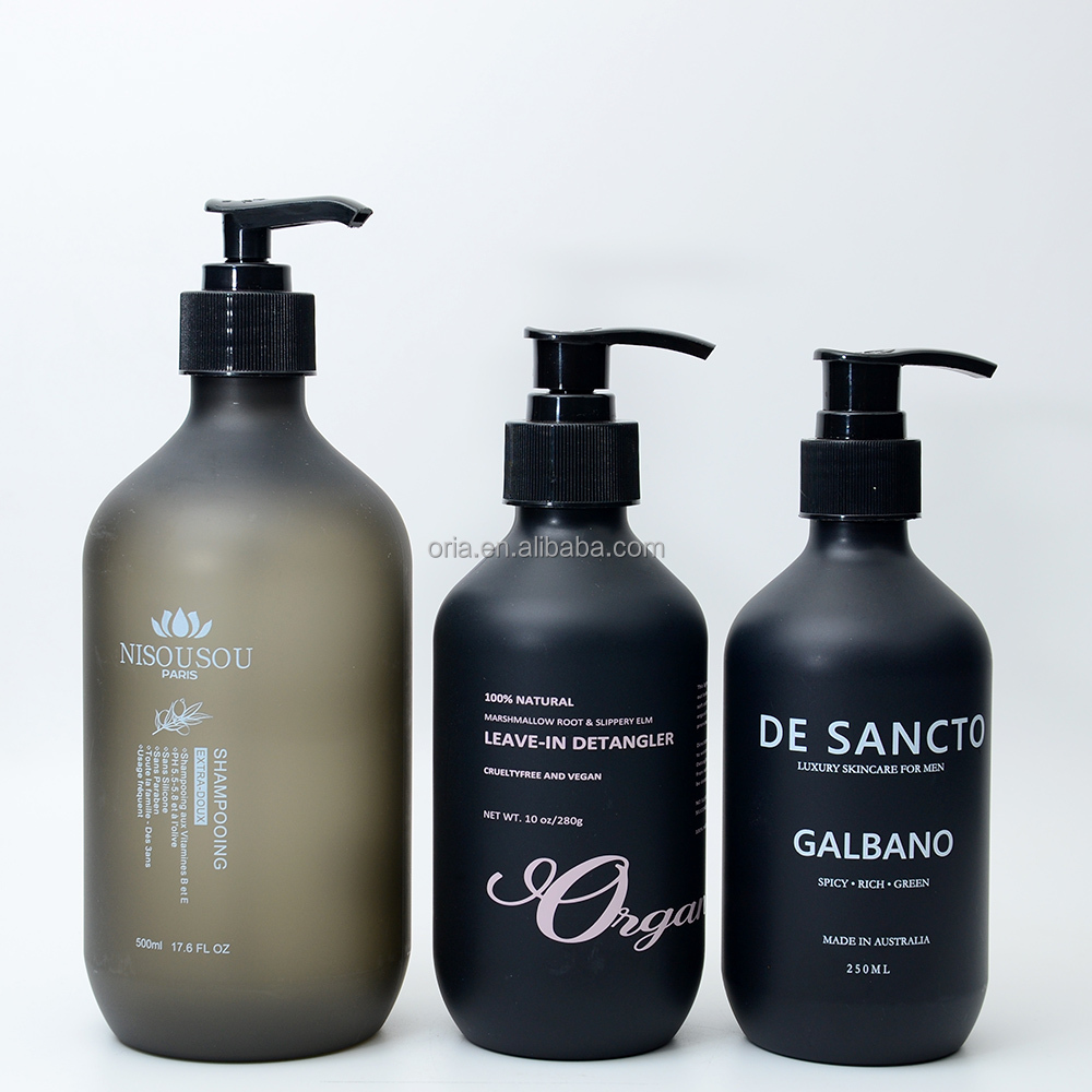 150ml 300ml 500ml Matte Black HDPE Square Empty Men Lush Shampoo and Conditioner Bottle Cosmetic Packaging Container Dispenser