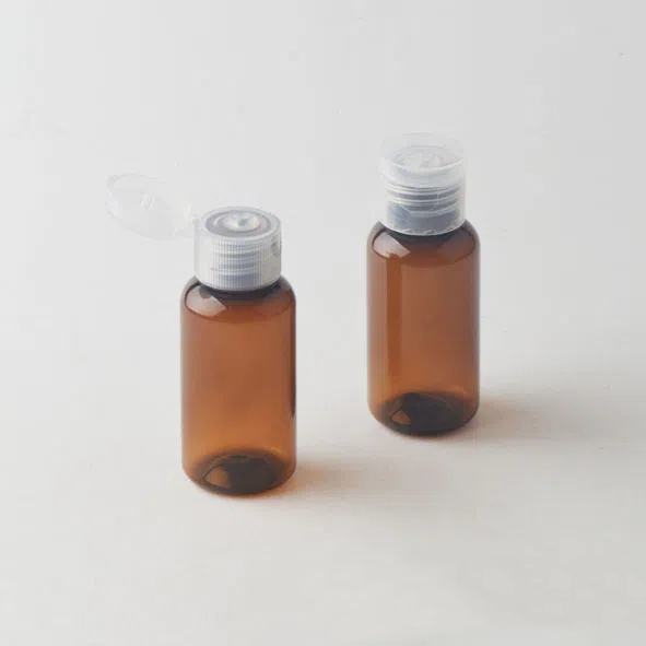 Amber Plastic Lotion Bottle Flip Top Cap Bottle Hotel Travel Size Mini Shower Gel Body Wash Toner PET Bottle 40ml 15ml 20ml 30ml
