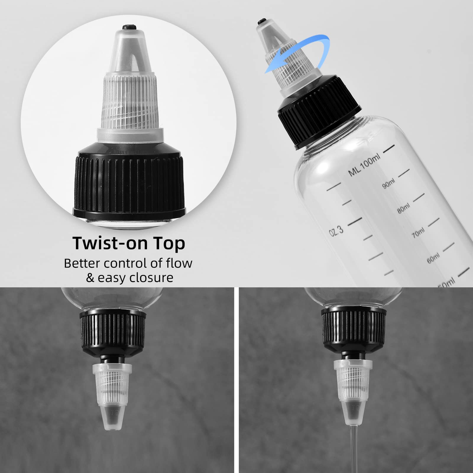 Hair Color Applicator Bottles Sauce Squeeze Applicator Bottles for Hair 16oz salad dressing Squeeze Bottle Twist Top Tip Cap