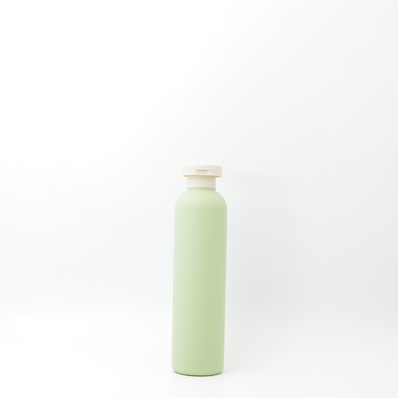 Luxury 500ml Frosted Matte Green Soft Touch Squeeze Hotel Shampoo Shower Gel Container HDPE Empty Plastic Bottle with Disc Cap