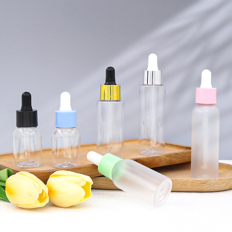 10ml 15ml 30ml 50ml 100ml Green Plastic Serum Bottle with Dropper for Hair Oil Packaging Applicator Essential Oil Bottle Luxury