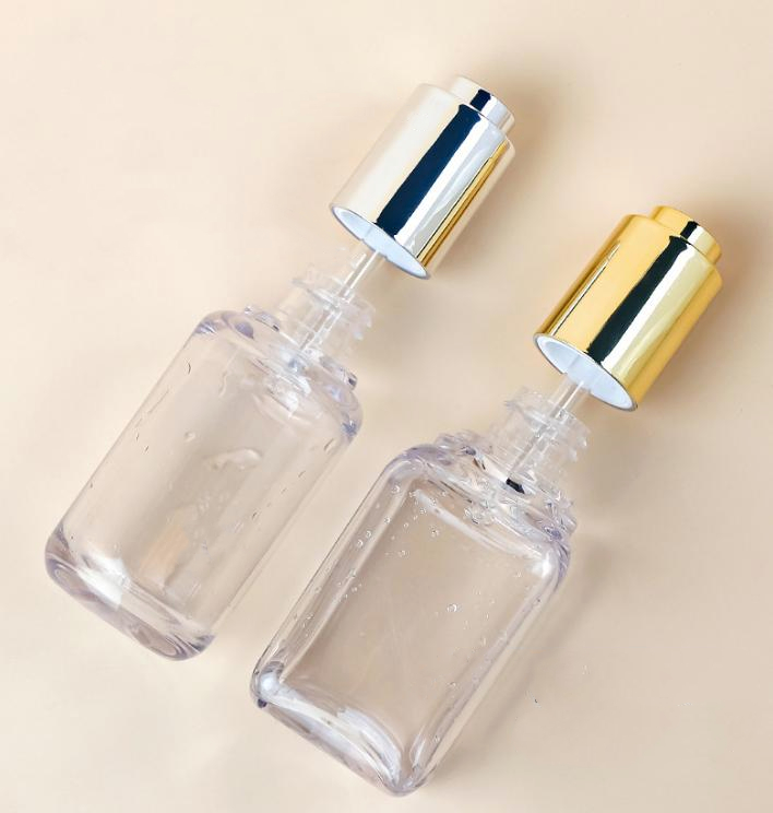 Luxury Thick Wall PETG Push Button Dropper Bottle 20ml 30ml 50ml 100ml Clear Serum Scalp Hair Oil Spray Lotion Pump Bottle Jar