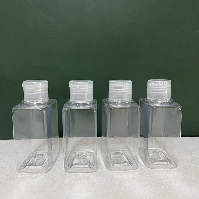 Small Capacity 50ml 100ml 150ml PET Square Rectangle Shampoo Spray Pump Lotion Bottle Cosmetic Travel Black Squeeze Bottle