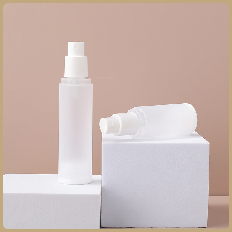 15-100ml white Portable Frosted Lotion Bottle PP Pump Airless Foundation Bottle matte pp spray pump empty bottle with white caps