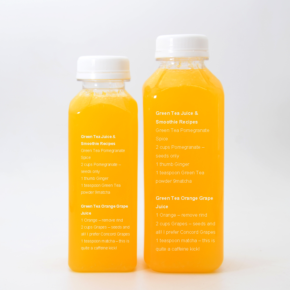 200ml 500ml 32 oz Square Juice Bottles PET Plastic Disposable with Lids Empty Wholesale Custom Cold Press Juice