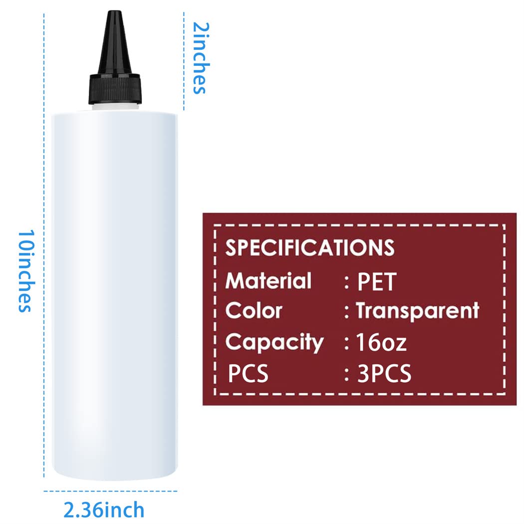 16oz 500ml Squeeze Bottles LDPE Plastic Bottles Natural Round Bottles with Yorker Spout Red Caps Tips