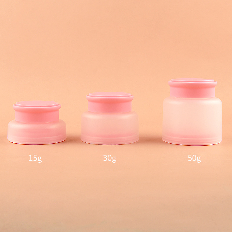 Luxury Green Blue Pink Plastic 30g 50g 100g Face Cream Lotion Jars Round Matte Clear Cosmetic PP Cream Jar Package