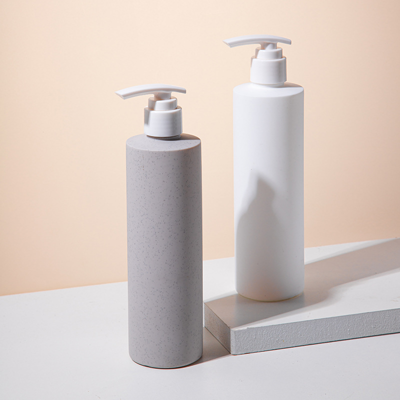 Matte 250ml 300ml 450ml 500ml HDPE Round Cylinder Body Lotion Shampoo Bottle With Flip Top Cap Shower Gel Dispenser Pump bottle