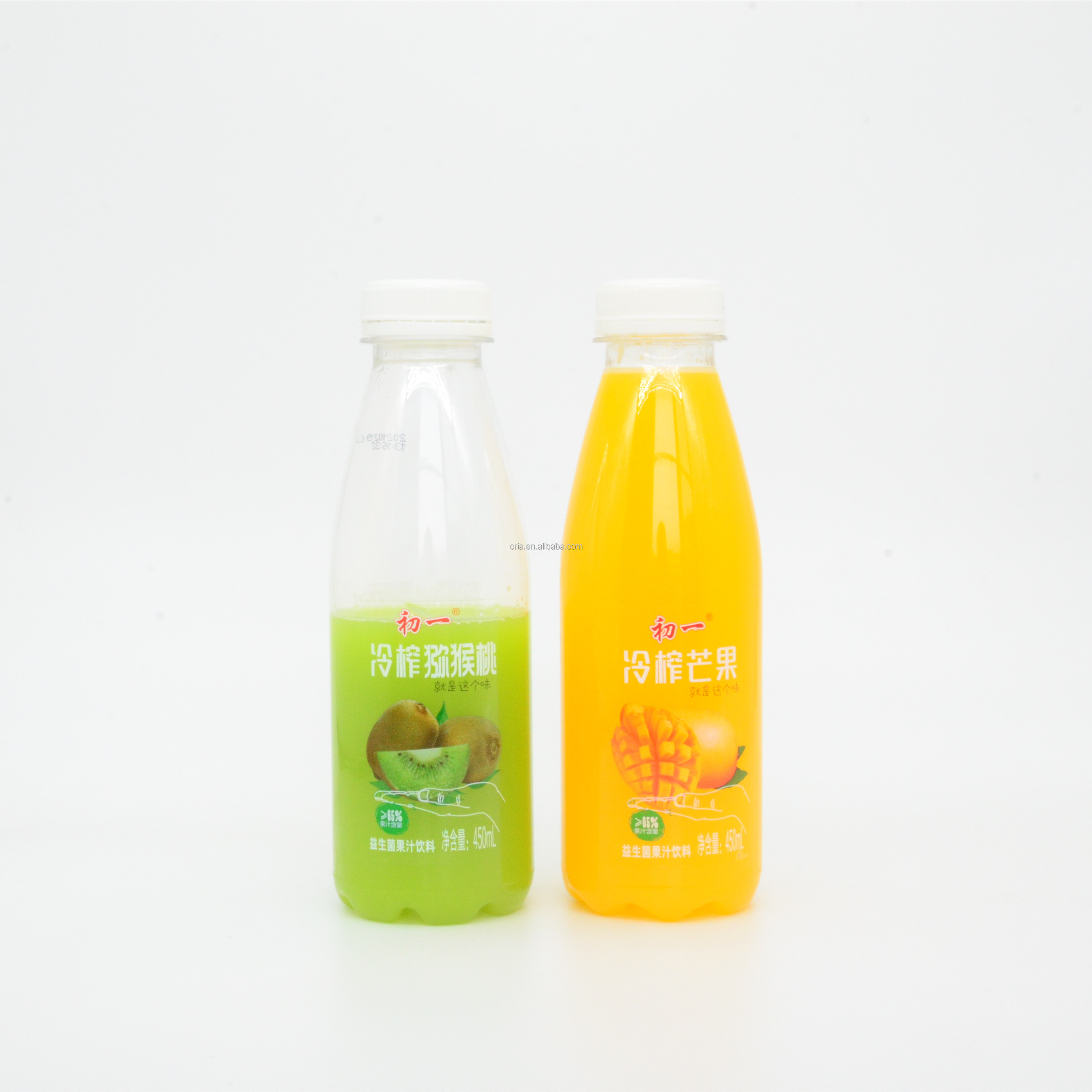 Custom Clear plastic PET beverage bottle  with tamper evident lid food grade PET tea juice bottle milk coffee bottle