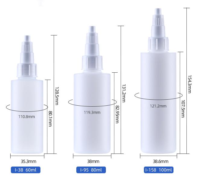 60ml 80ml 100ml Antibacterial ear wash bottle for cats and dogs ear drop bottle for pets Soft silicone tip pe plastic tip bottle
