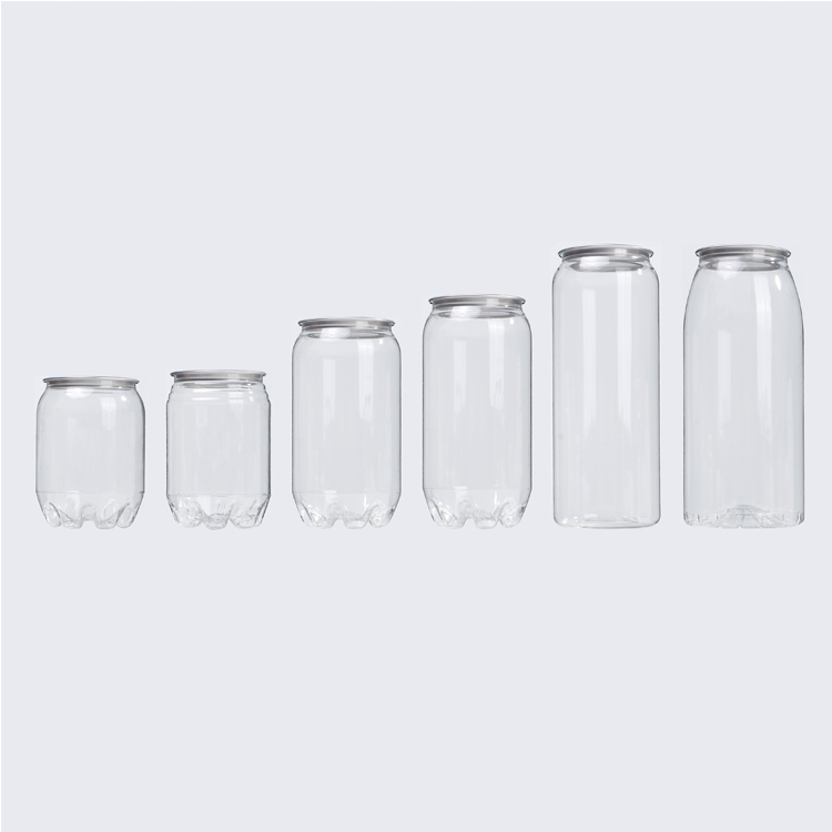 Custom 250ml 300 330ml 500ml 650ml plastic cans for soda drinks plastic pop cans with easy open lids
