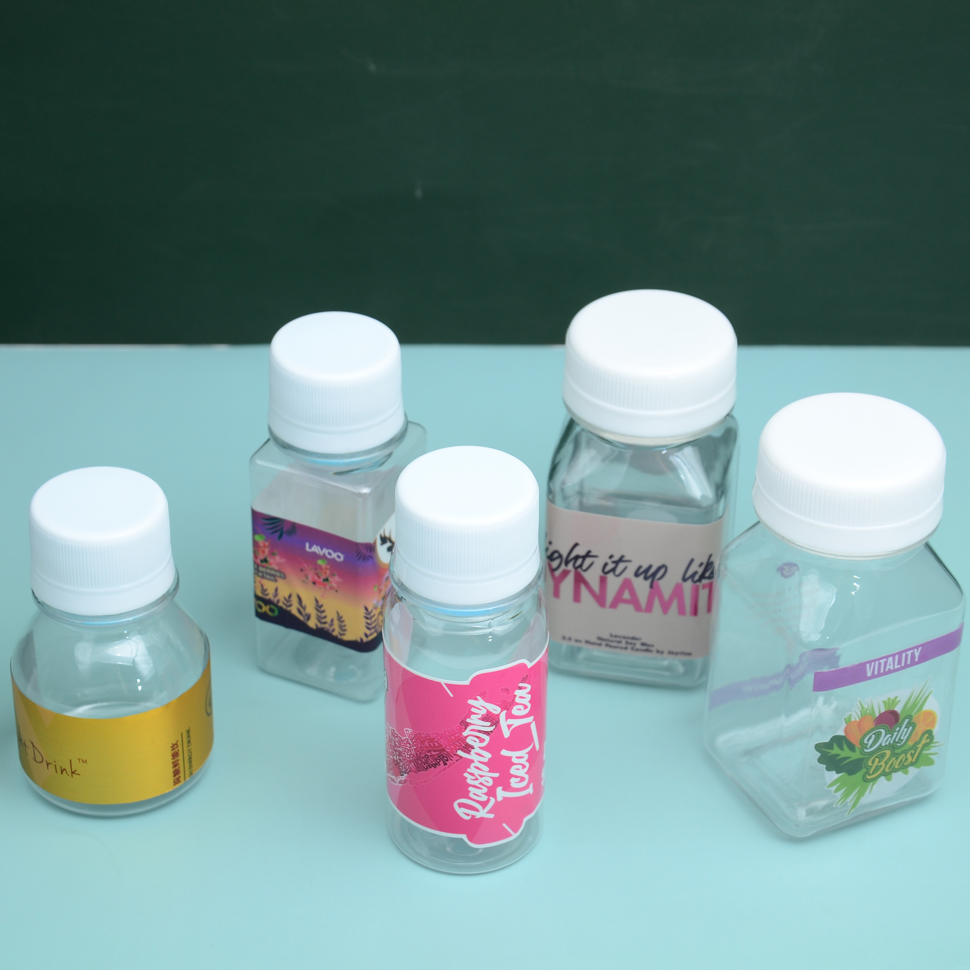 8oz 10oz 16oz Plastic Juice Bottle Custom Clear Empty star Drink Jar PET/PP  Square Round Container for Drink Milk with Cap
