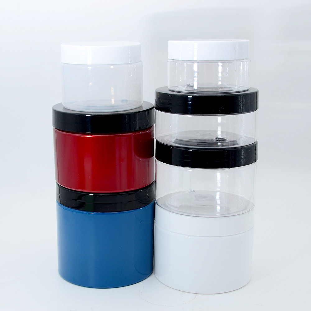 PET PP Body Butter Jar Clear Wide Mouth Round Bottle 150g 200g 250g 300g 400g 500g Cream Gel Jar Cosmetic Packaging Container
