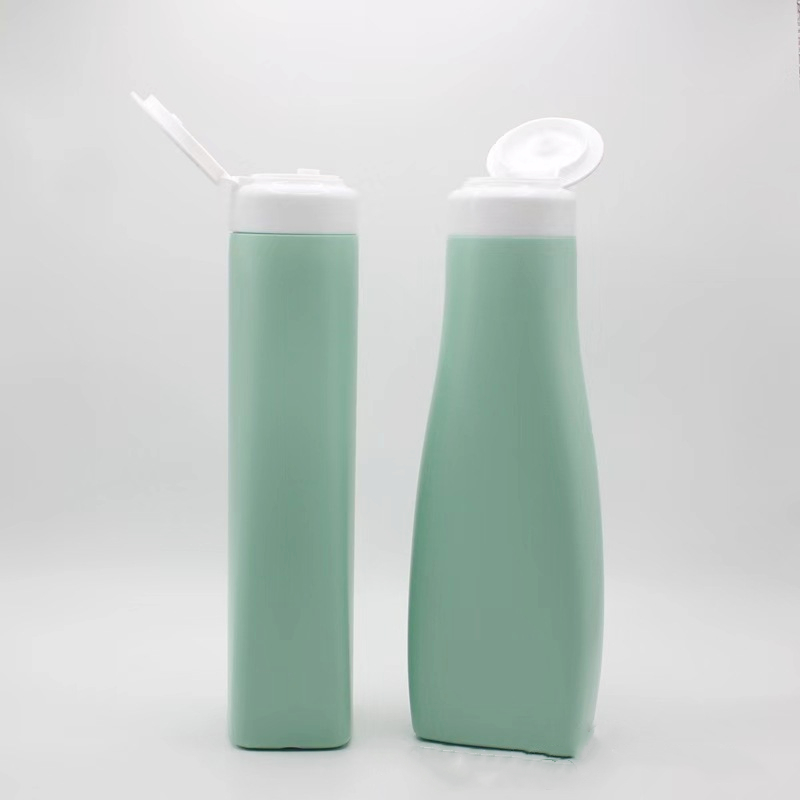 custom color Green 500ml HDPE shampoo conditioner Squeeze bottle 16oz Body Care Lotion Flip Top Cap bottle