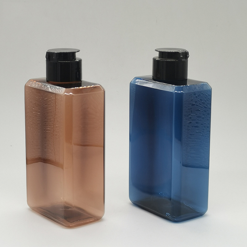 250ml 300ml 350ml 500ml Round Plastic Clear Purple Pink Shampoo Bottle Pump Customize Body Wash Bottles Lotion Cream Packaging