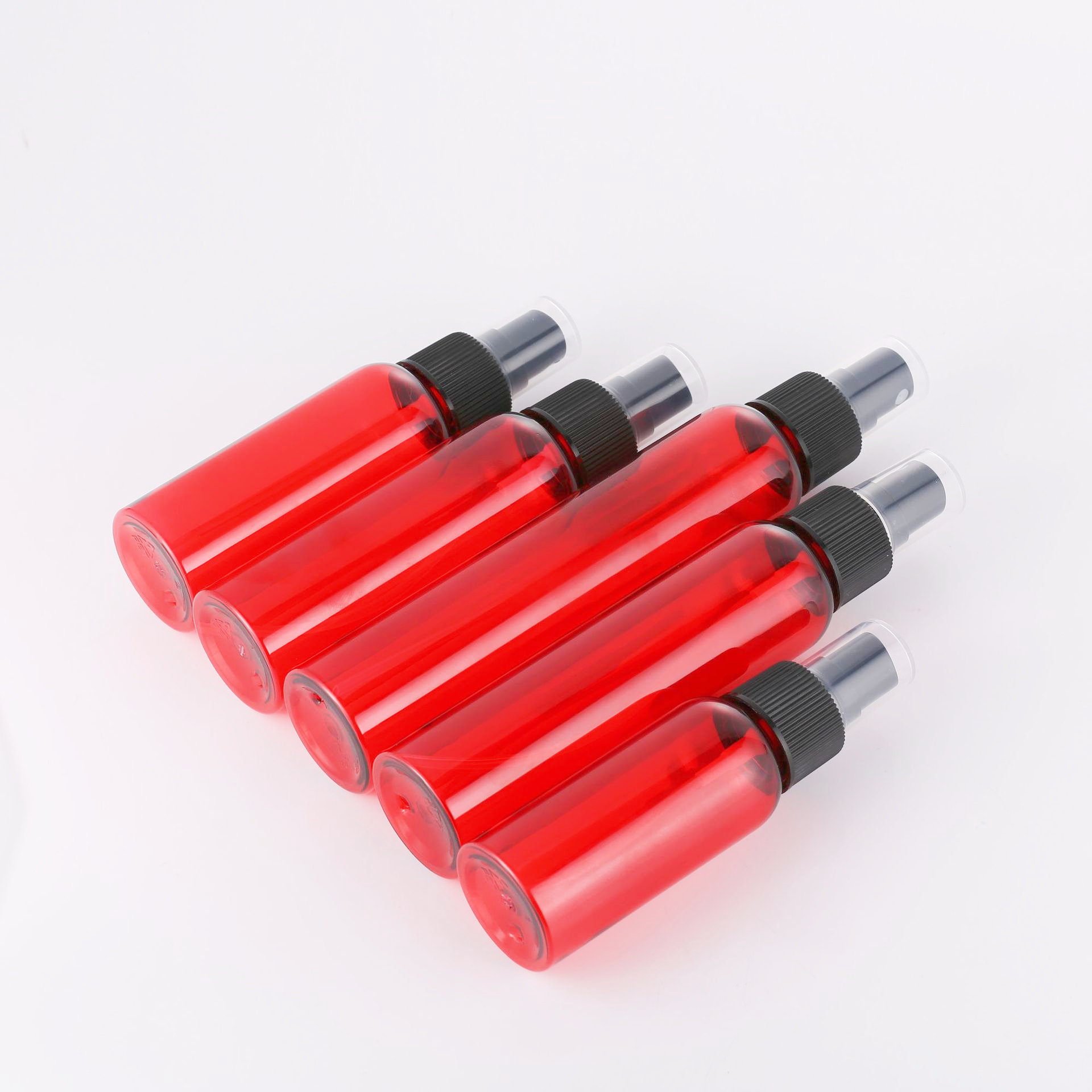 Travel Size 50ml 60ml 80ml 100 ml 120ml Amber Color PET Plastic fine mist hand sanitizing fragrance perfume body spray bottle