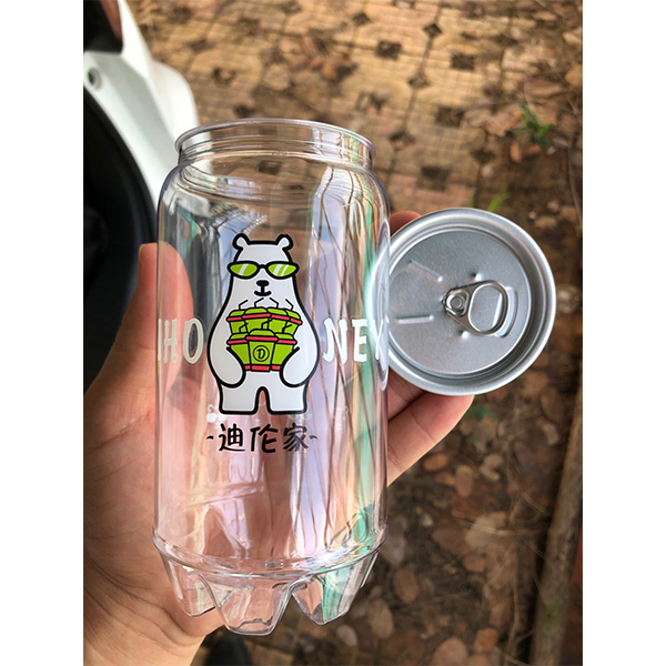Custom 250ml 330ml 500ml 650ml Pet Clear Juice Coffee soda Can With Easy Open End Beverage Can Plastic Pop Cans