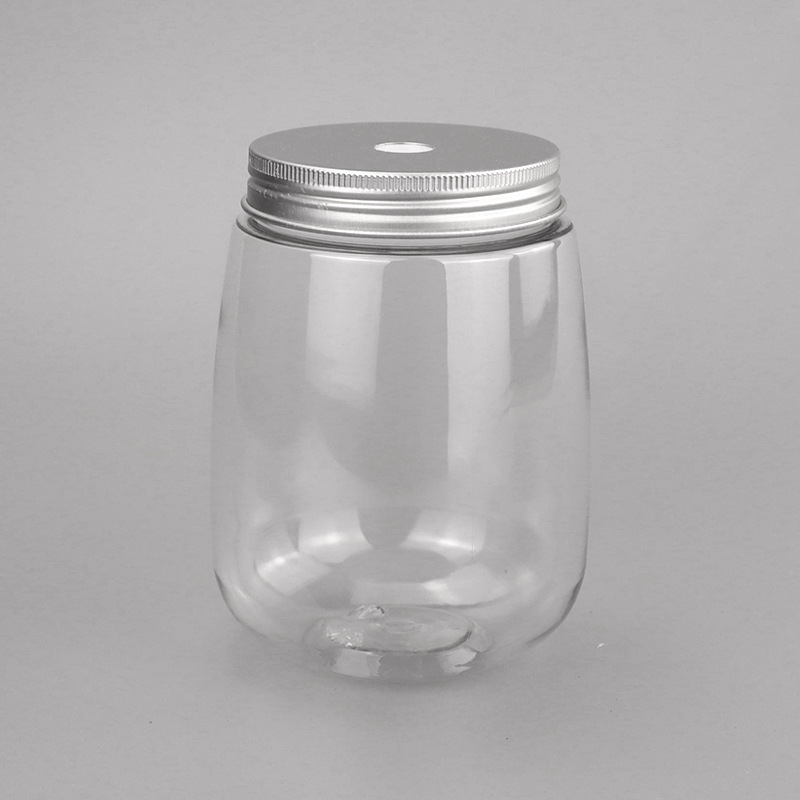 12Oz Wide Mouth Smoothie Bottle with 12mm Straw Hole Leakproof Plastic U Shape Round Drink Boba Cup Bubble Tea Cup