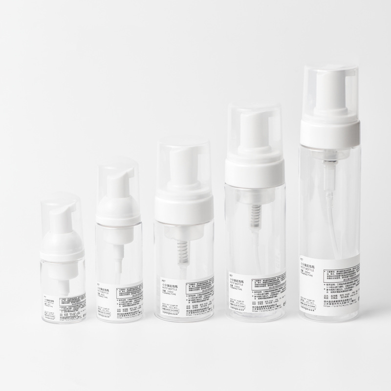 Custom Colored Foam Bottle 100ml 120ml Black Matte White Amber Face Wash Foaming Soap Bottle 150ml 200ml 250ml Label Printing