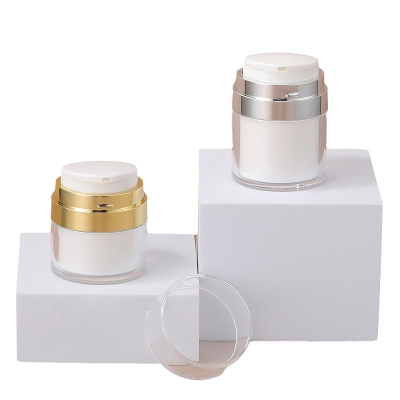 Custom 15/30/50/100g  Empty Container Cream and Lotion airless pump jar Personal Care Cream Airless Jar Plastic Airless Bottle