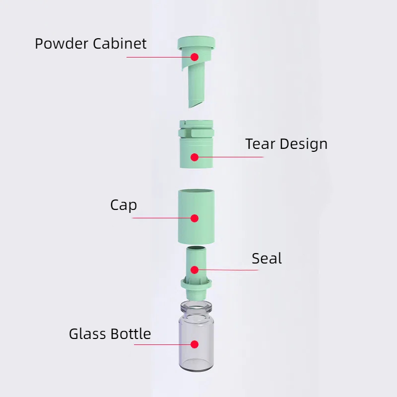 disposable double silo oil serum water powder bottle freeze-dried powder lyophilized powder separate bottle serum dropper bottle