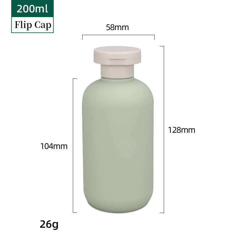 Green 100ml 120ml 150ml 200ml Flip Cap Lotion Bottle 250ml 500 ml PET Plastic Soft Touch Shampoo Bottle Gel Body Wash Dispenser