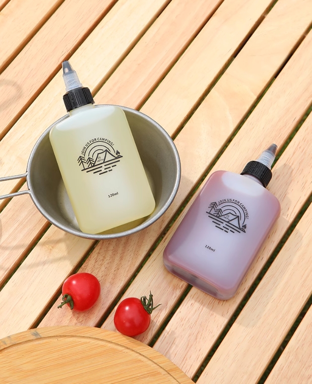 Refillable Empty Sauces Bottles 8 oz Plastic Squeeze bottles with Black Flip Top Caps, Wide Mouth for Condiment