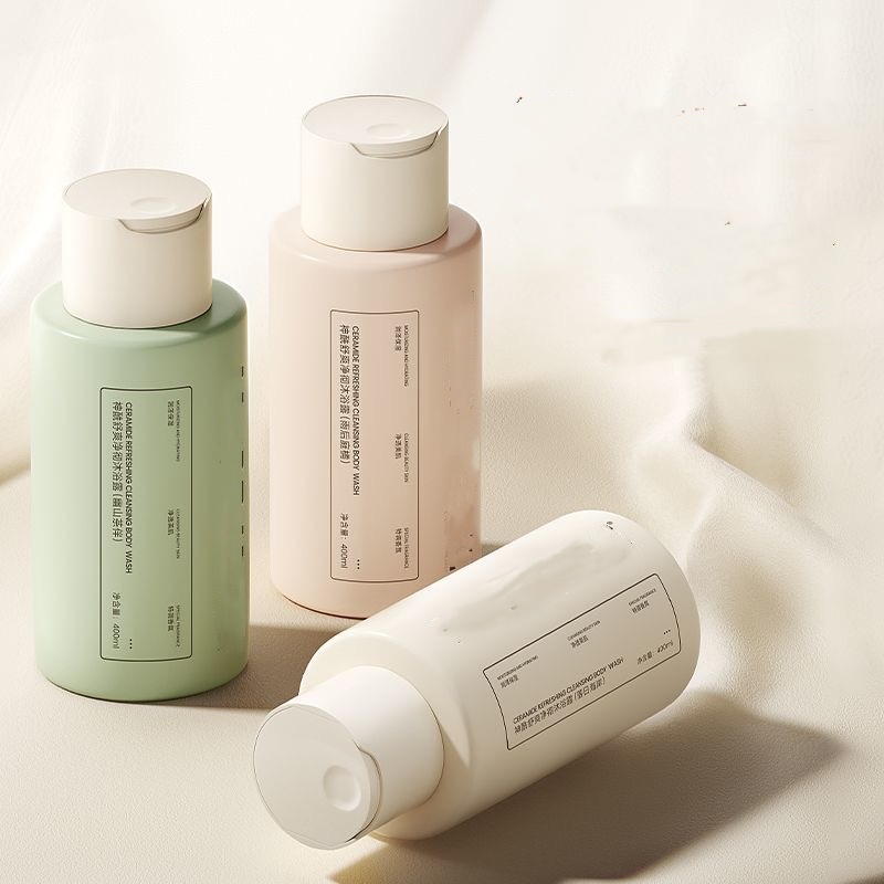 Disc Cap Bottle PET Plastic Boston Round Bottle with Lotion Pump 100ml 250ml 300 500ml Body Essential Oil Dropper Bottle