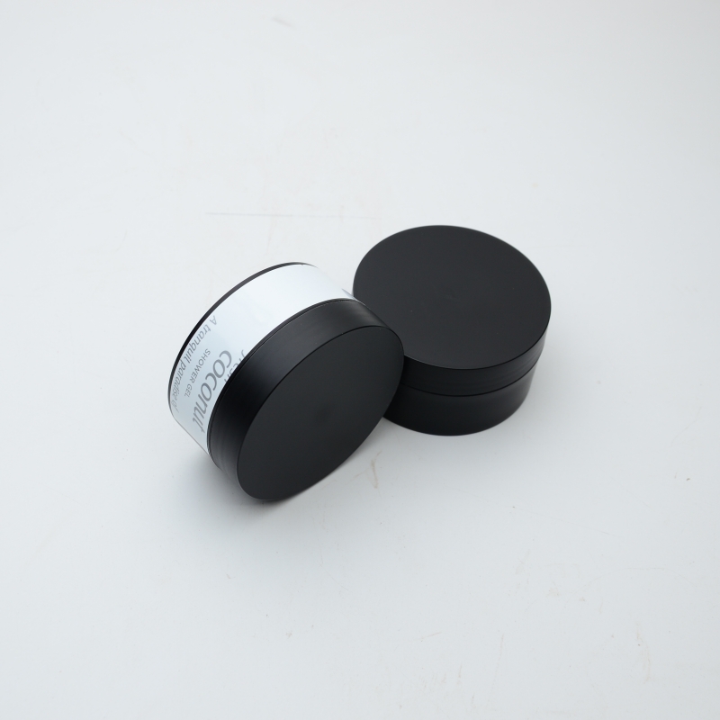 Custom Matte Round PP Plastic Cream Jar With lidsTooth powder jar Black cosmetic jar for cream cosmetic packaging containers