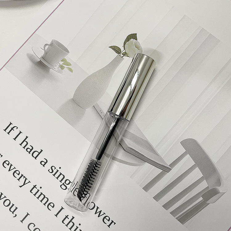 10ml Clear round bottle Plastic Mascara Bottle Mascara Tube With Brush Cosmetic Container Eyelash Bottle
